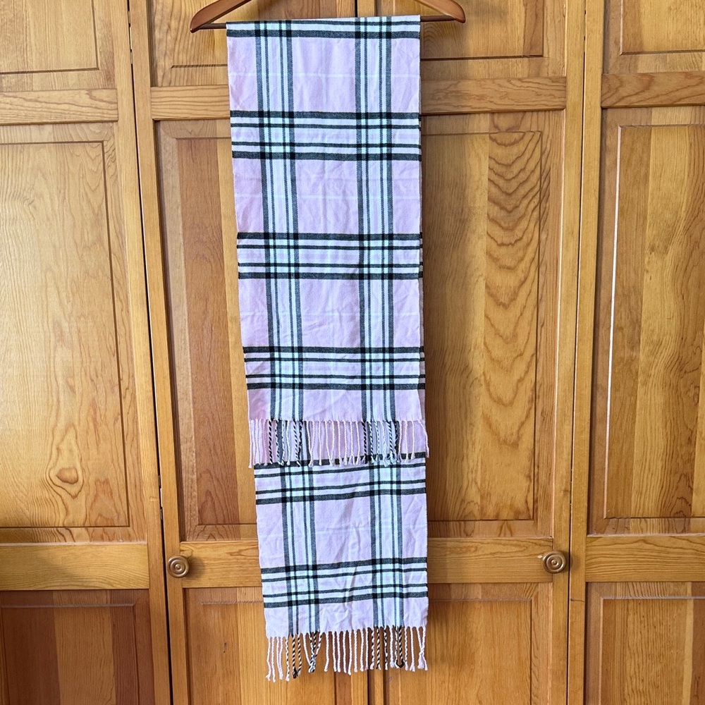 Burberry Pink and Green Plaid Decorative Scarf